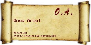 Onea Ariel névjegykártya